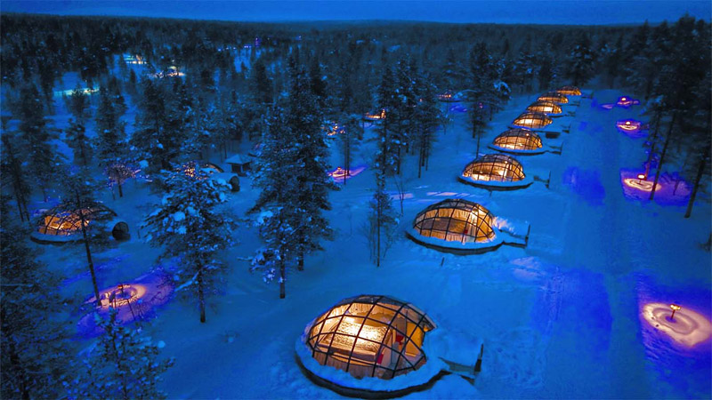 Hotel Kakslauttanen en finlandia con forma de iglu