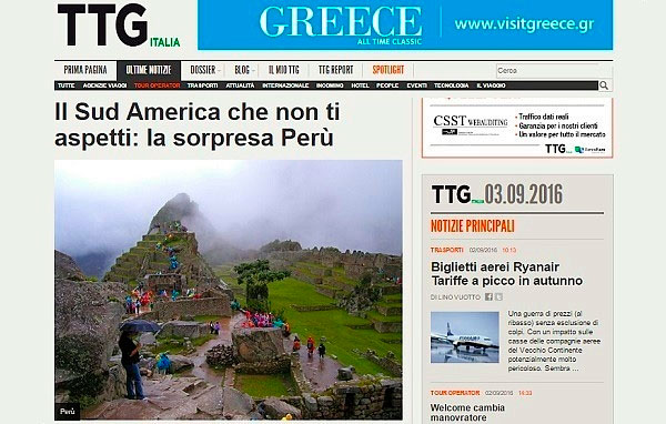 revista italiana destaca a Perú como sorpresa turística de américa latina