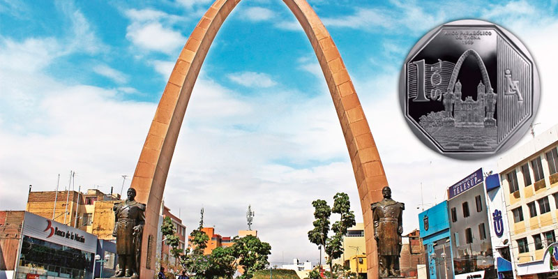 Ponen en circulación monedas alusivas al Arco Parabólico de Tacna