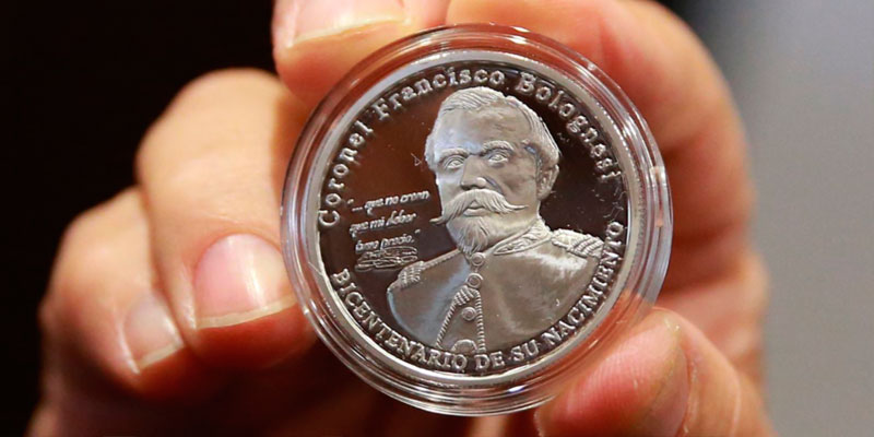 BCR presentó moneda de plata conmemorativa a Francisco Bolognesi