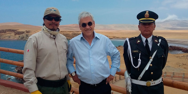 Ex presidente de Chile visitó la Reserva Nacional de Paracas